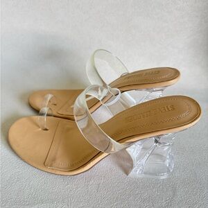 Steve Madden Nude and Clear Heels